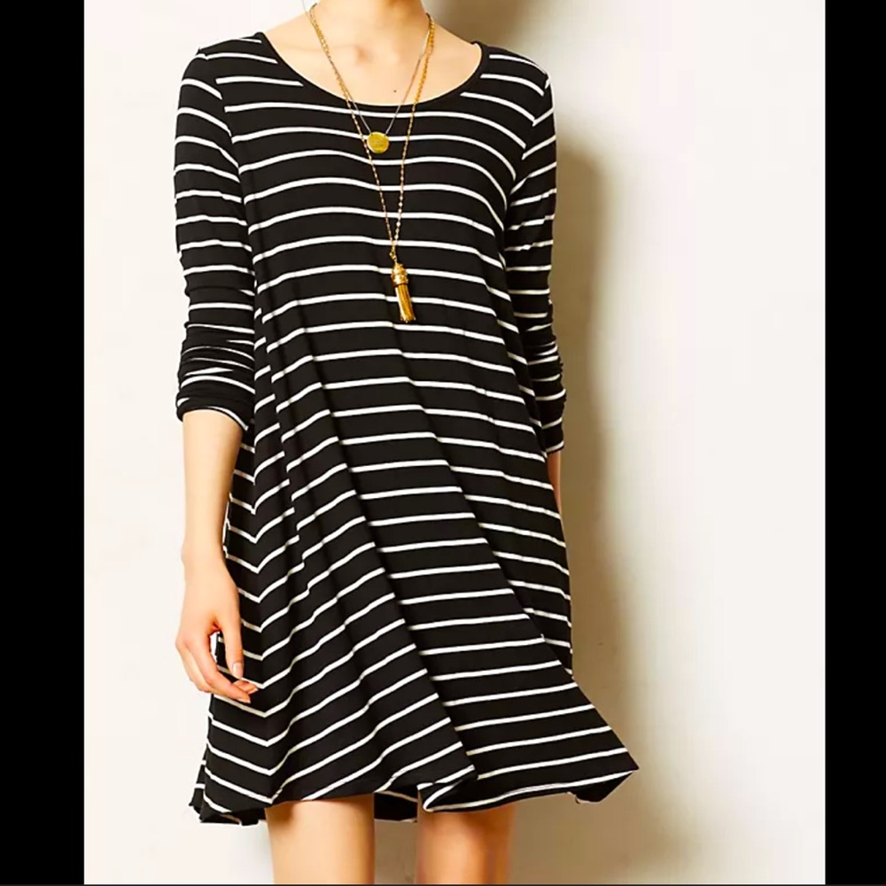 Anthropologie puella swing shift dress black